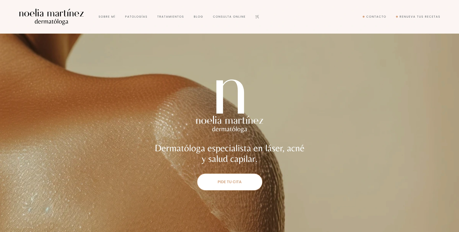 Web para dermatólogos con estructura clara y enfoque profesional
