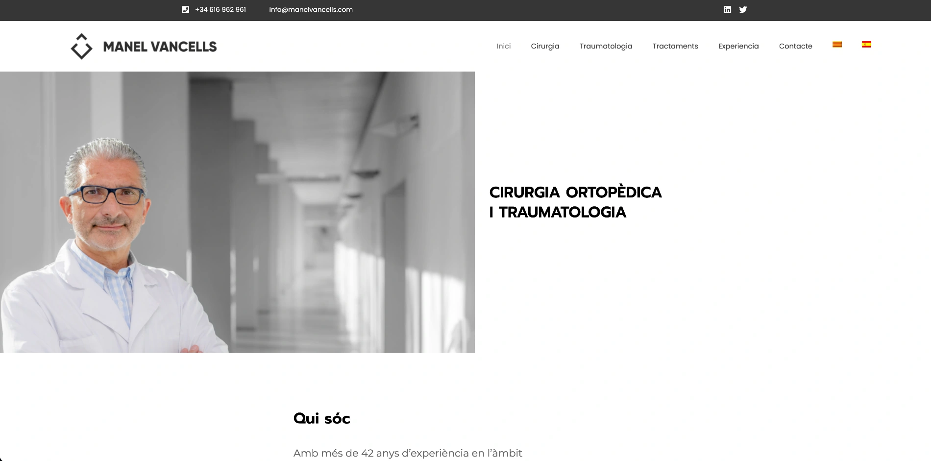 Web médica bilingüe en español y catalán