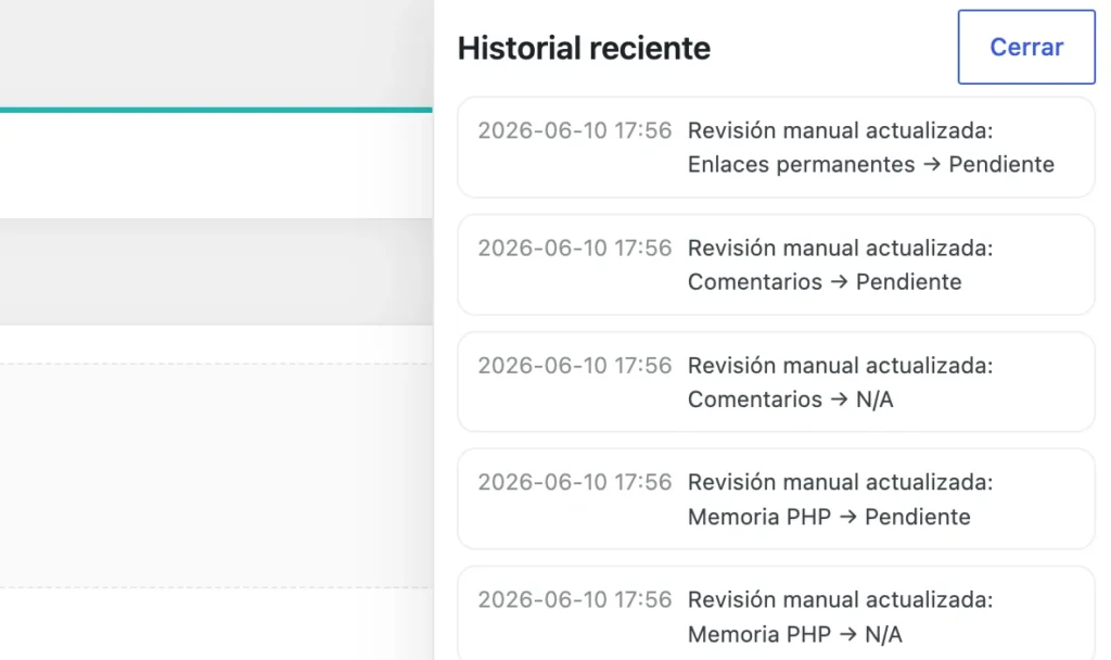 chekclist historial